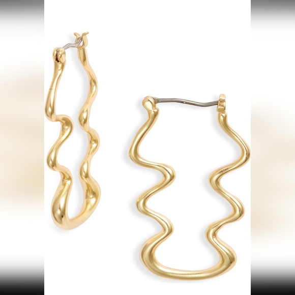 ❤️Madewell❤️Vintage Wavy Hoop Earrings 💥💥 - Picture 5 of 6